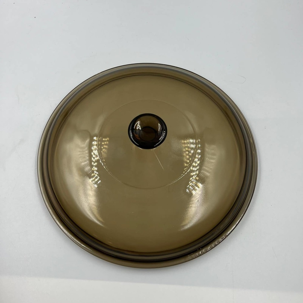 Pyrex Glass Lid 1970's Amber Colored 2.5 L‎ Stock Sauce Pan Lid 624-0 Vintage